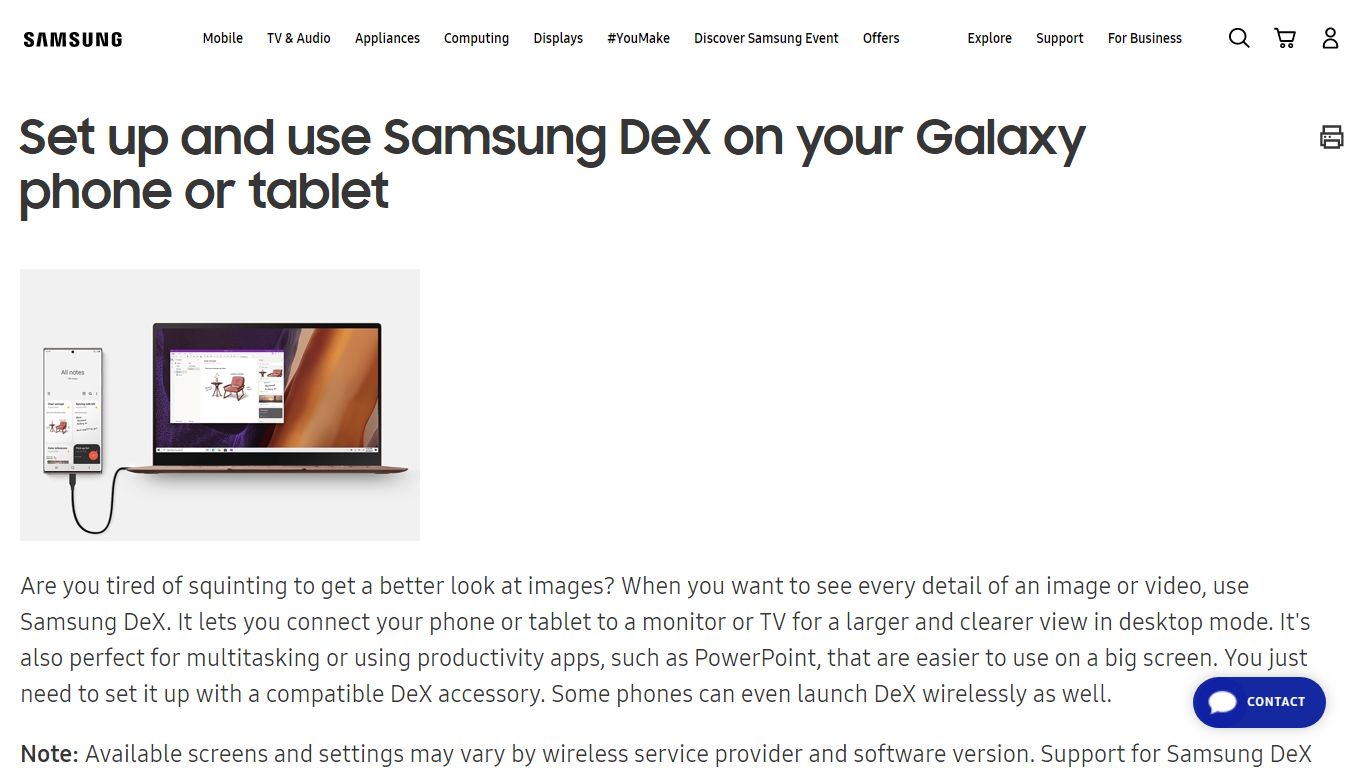 Set up and use Samsung DeX on your Galaxy phone or tablet